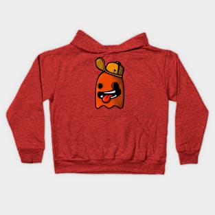 orange ghost with cap Kids Hoodie